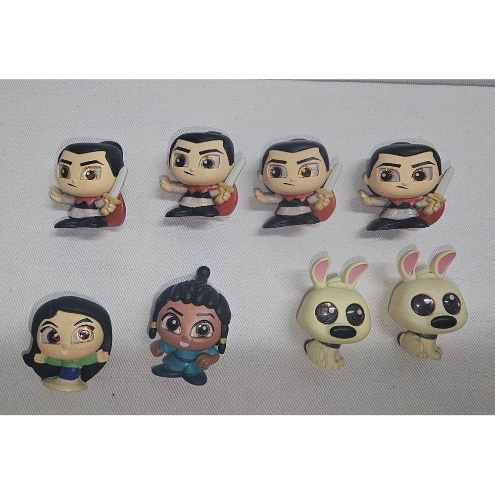Disney Doorables Mulan Figure Lot Li Shang Warrior Little Brother Chien-Po 8pc
